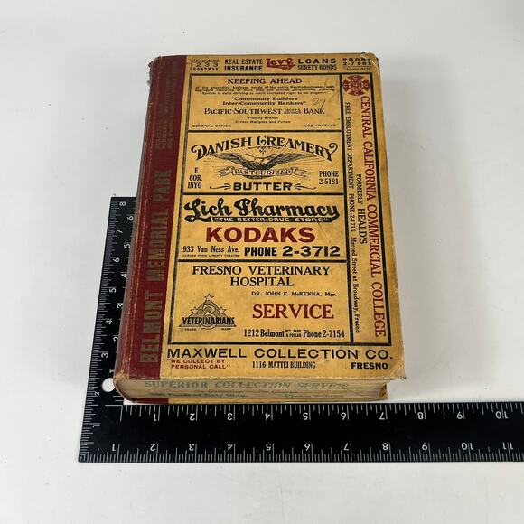 1927 CA Fresno City/County Directory Polk Classified Business Ancestry Genealogy - Picture 16 of 16